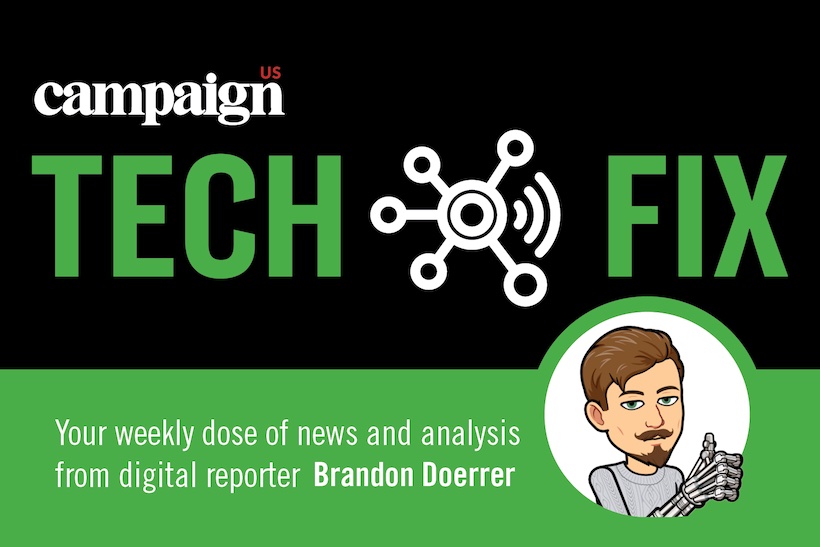 Tech Fix wordmark with memoji of Campaign US tech reporter Brandon Doerrer