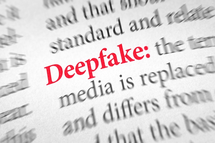 Block of text with word "deepfake" highlighted in red