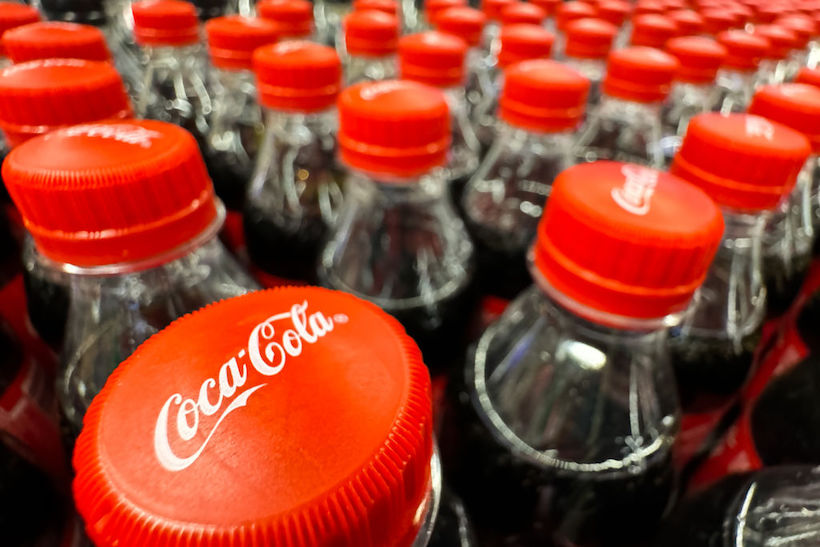 Rows of Coca-Cola bottles