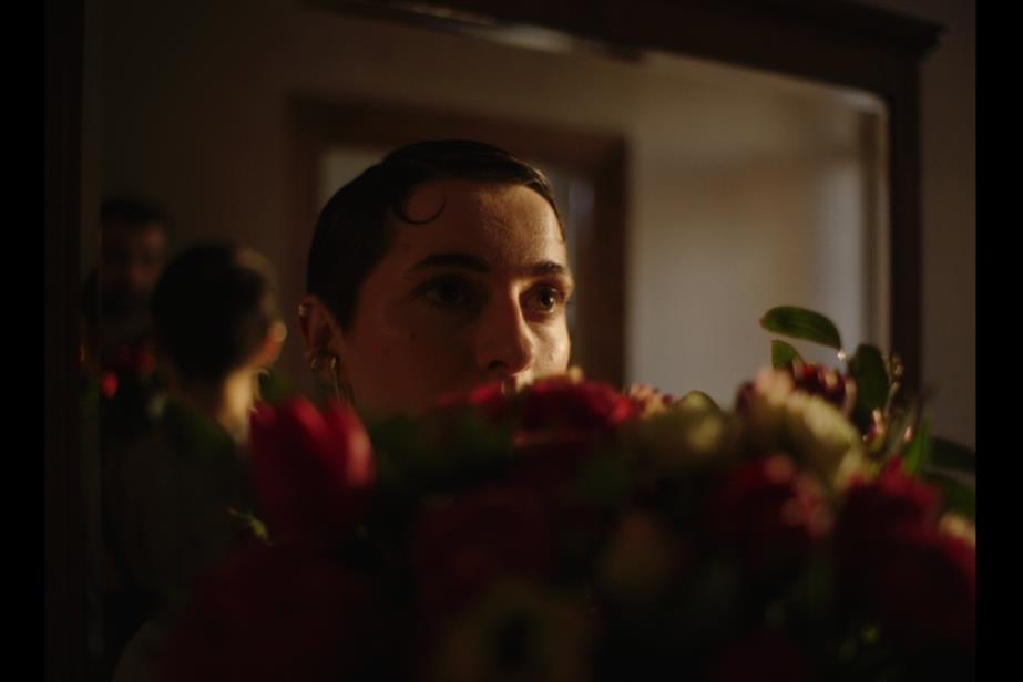 Woman holding flowers