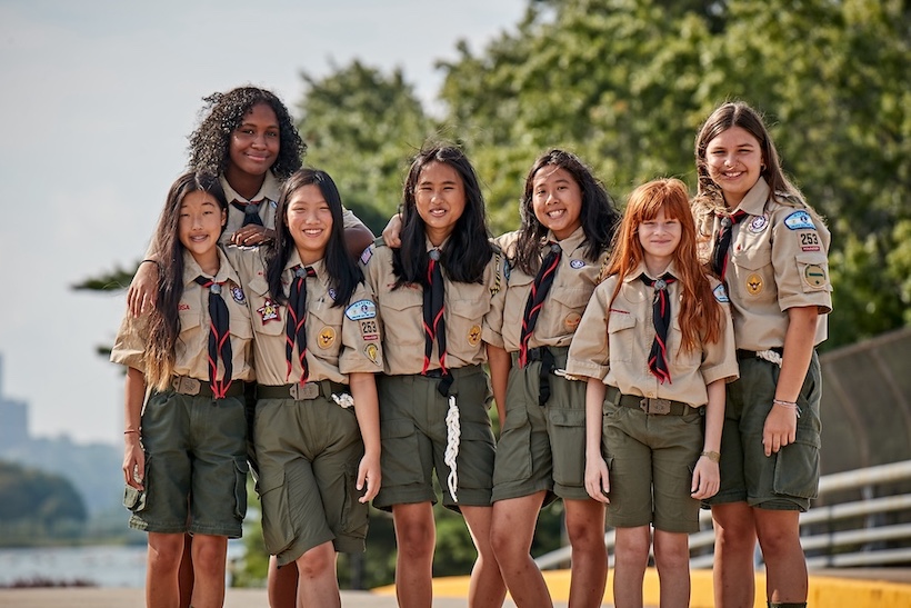 An image of girl scouts as part of the BSA program